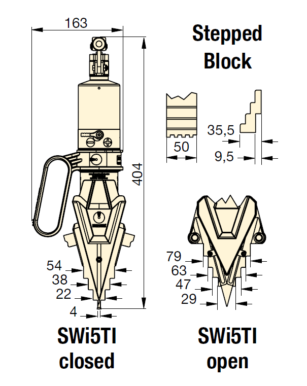 SWi5TI-S, 8.7 Ton, Integral Hydraulic Flange Spreader Set