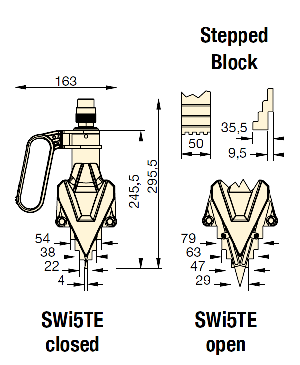 SWi5TE-S, 7.7 Ton, Split Hydraulic Flange Spreader