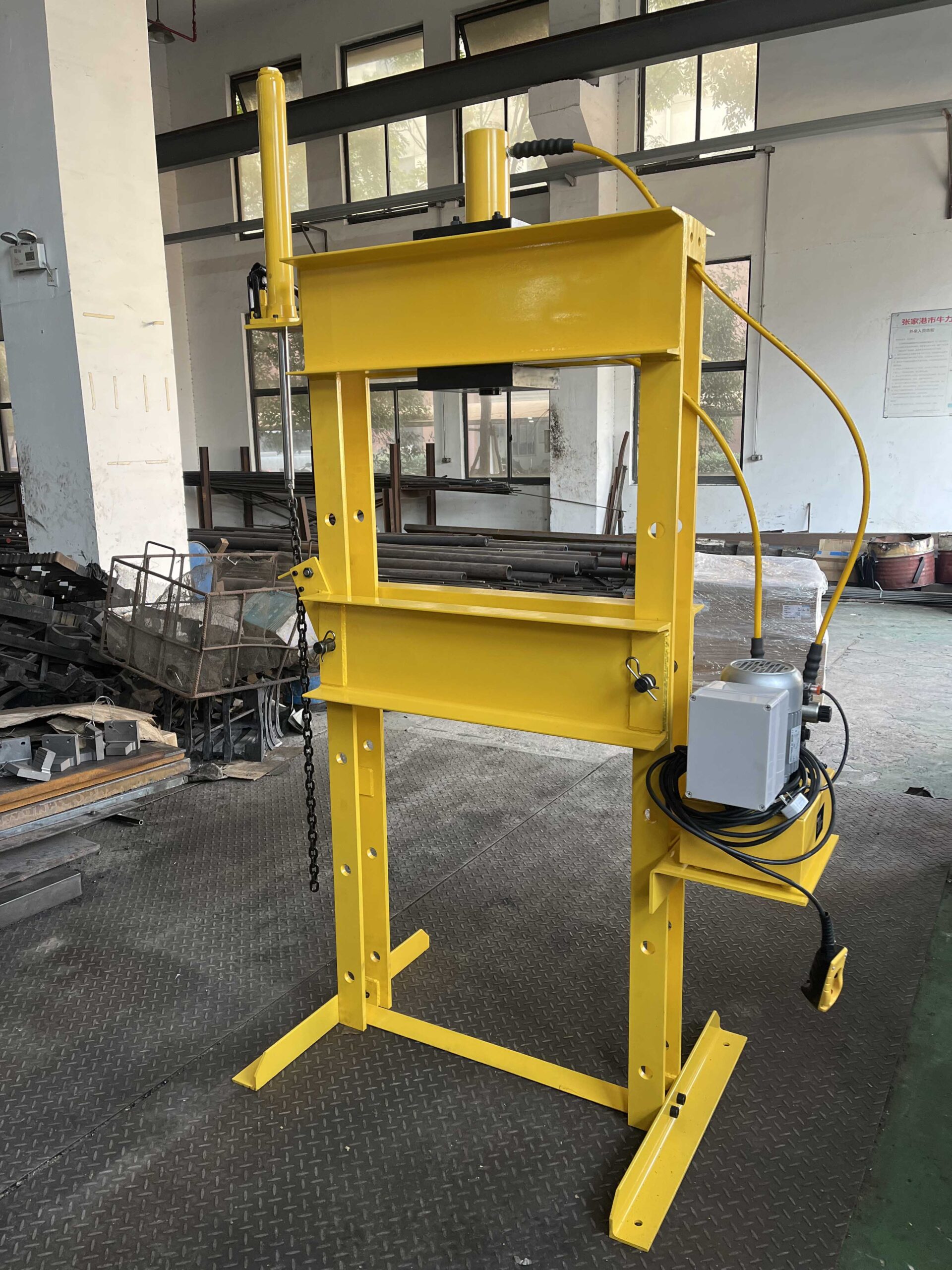 H Frame Hydraulic Workshop Press With Electric Pump
