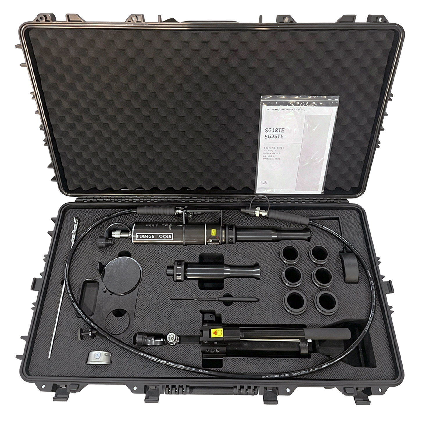SG18TESTD, 18 ton, Hydraulic Secure-Grip In-Line Flange Spreader Set, 3.90 in Maximum Spread SG18TESTD, 18 ton, Hydraulic Secure-Grip In-Line Flange Spreader Set