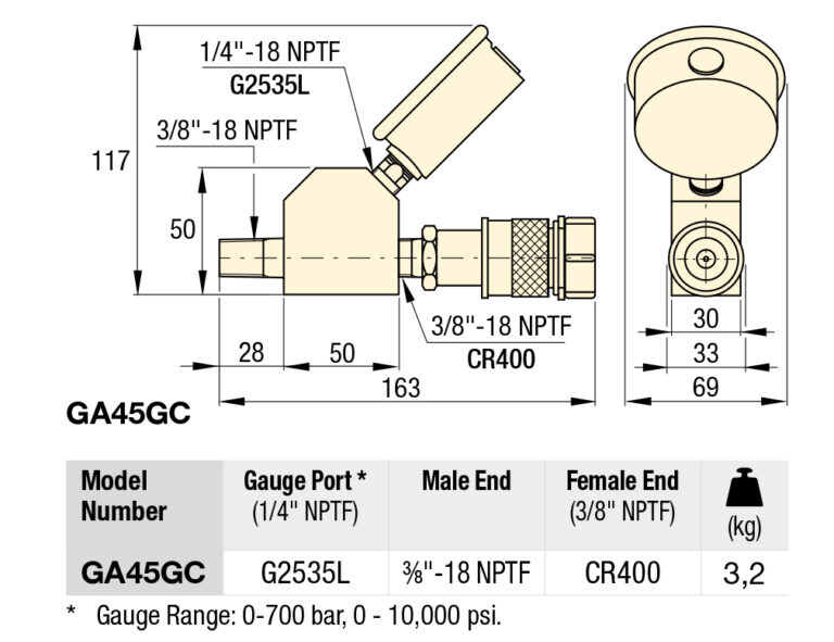 GA45GC, Gauge Adaptor Assembly