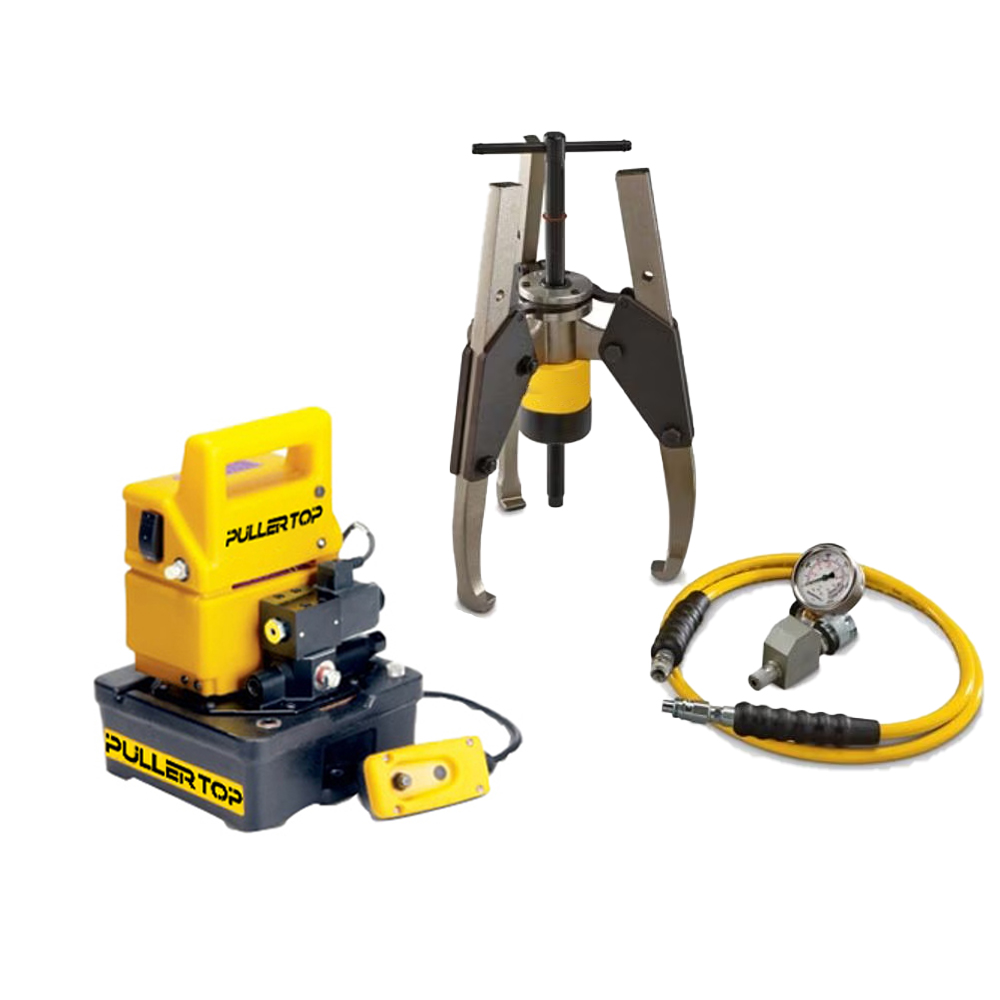 GPS100EE, 100 Ton, Hydraulic Sync Grip Puller Set with Electric Pump